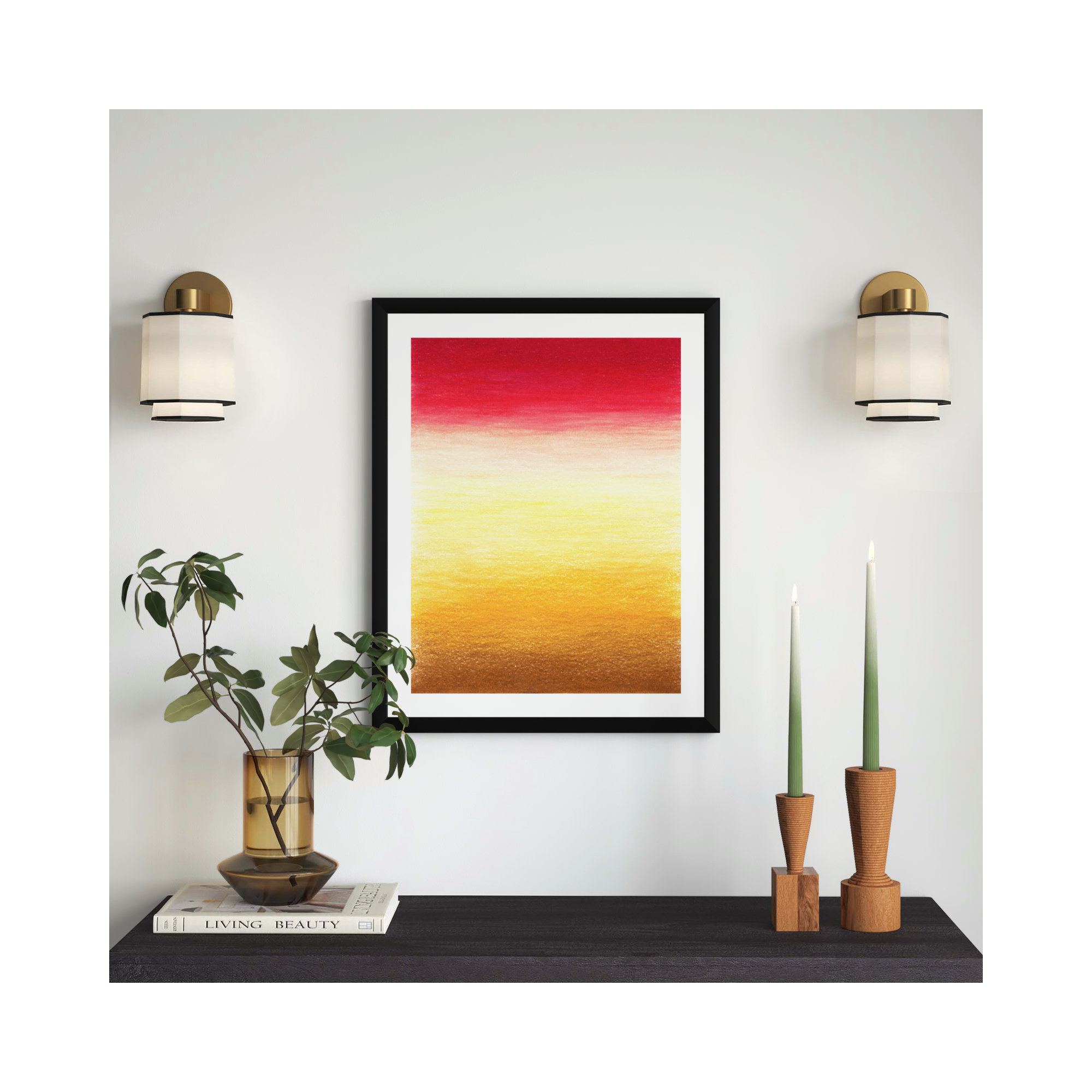 Tie-Dye Sunset by Katy Montica, 24" W x 30" H, Black