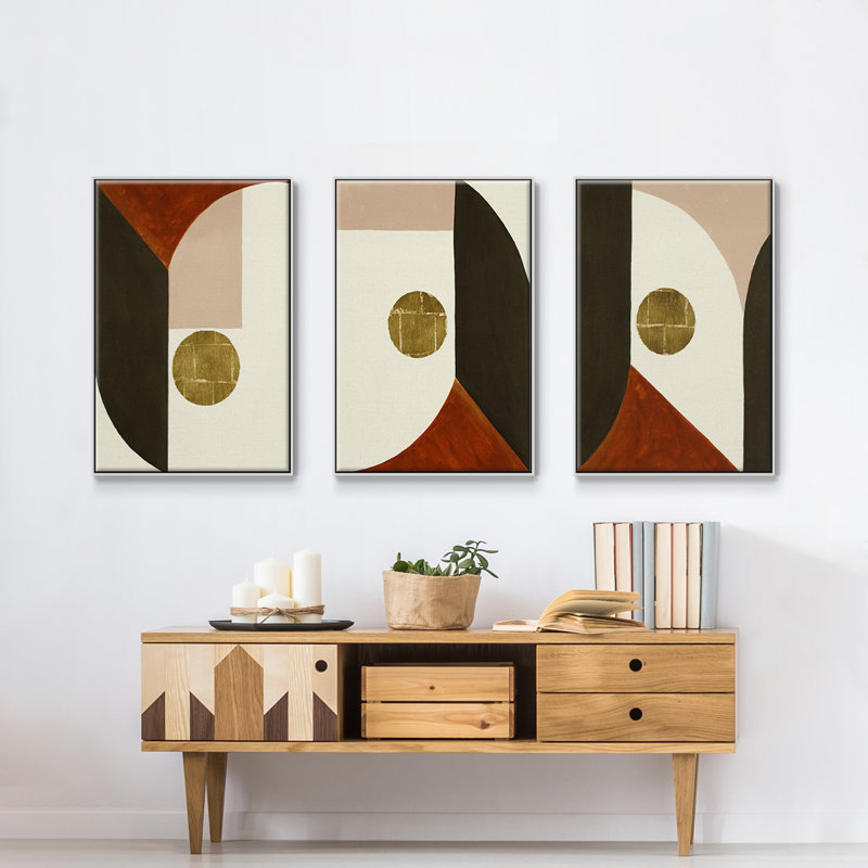 High Notes I, reproduction encadrée sur toile 3 pièces, H 36 po x l 72 po x P 2 po, Blanc