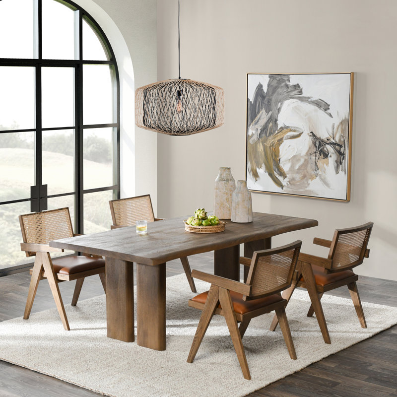 Adina Large Brown Solid Acacia Wood Dining Table
