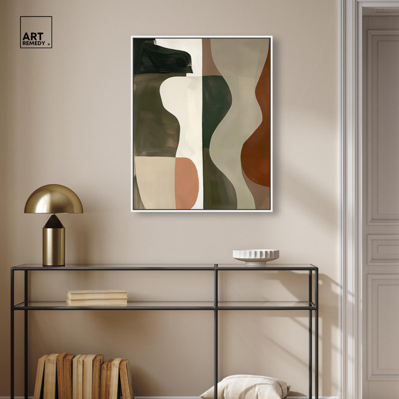 «Fragmented Dreams II Canvas Midcentury Abstracts» par Art Remedy, H 31 po x l 25 po, Cadre flottant blanc