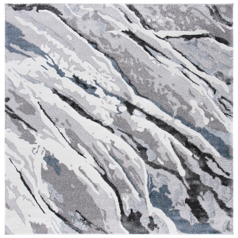 Awais 300 Performance Abstract Rug, Square 6'7"