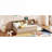 Twin XL Size Floor Bed Frame, Modern Minimalist Solid Wood Brown-toned Bed With Built-In Storage And USB Charging Ports