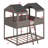 Wood Bunk Bed With Roof, Window, Guardrail-273623678