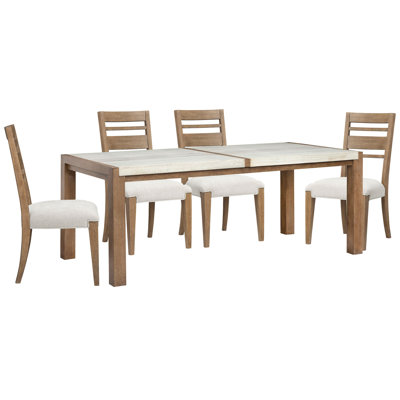Table de salle à manger rectangulaire avec 4 chaises d'appoint
