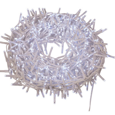 Kurt Adler 600-Light 49.2-Foot LED White Wire Rice Light Set