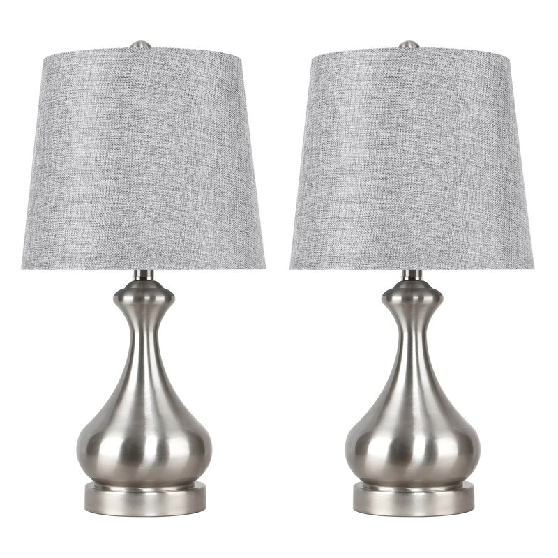 Fairwinds Metal Table Lamp, Brushed Nickel, Light Gray