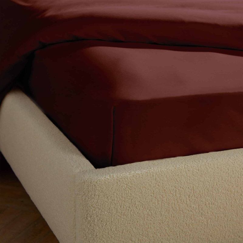 Silentnight Brushed Cotton Fitted Sheet, Kingsize (5'), Red