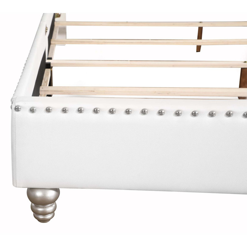 Ahman Vegan Leather Standard Bed, Queen, Black