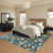 5x7 Washable Modern Botanical Rug Non-Slip Low Pile Leaf Pattern Foldable Stain Resistant Indoor Carpet Dining Room Red-672133580