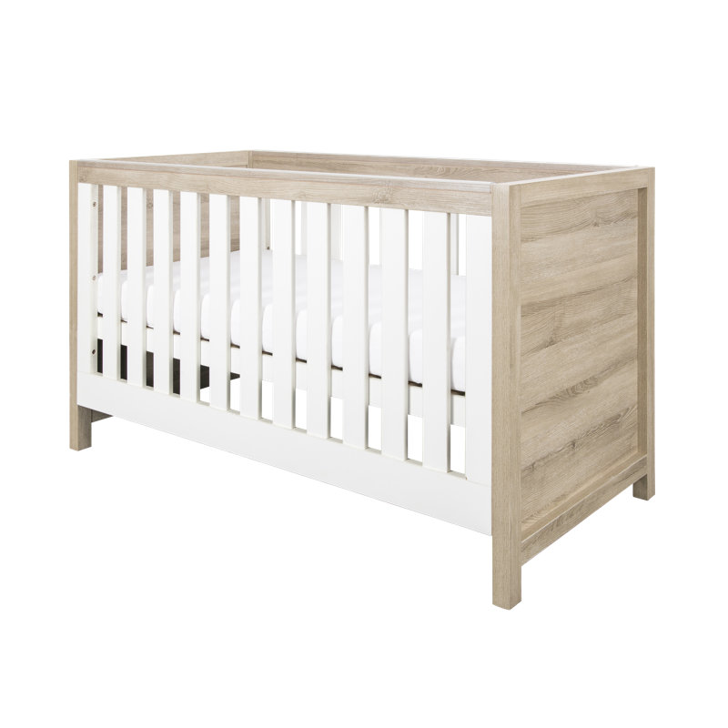 Tutti Bambini Modena 3-in-1 Cot Bed, White/Oak