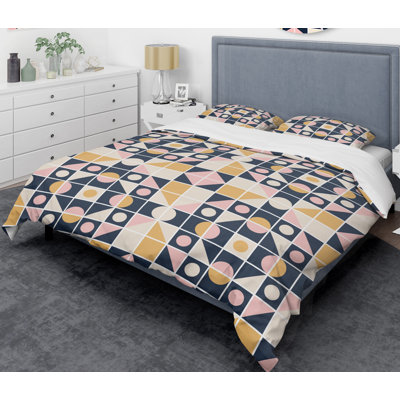 Polyester Twill Geometric Shapes Duvet Cover Set