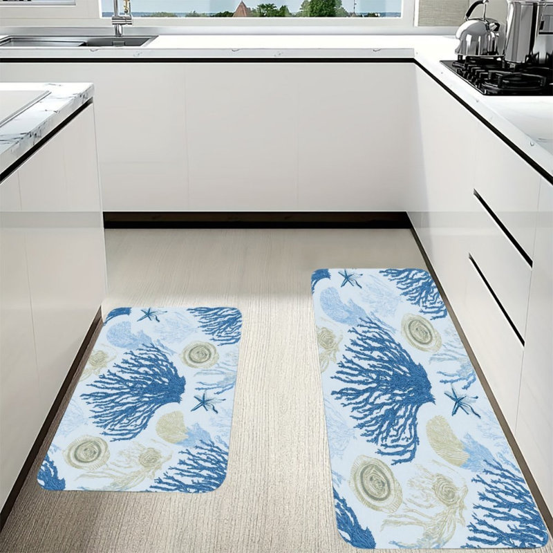 Ensemble de 2 tapis de cuisine Coastal