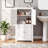 White Bathroom Storage Cabinet  With 4 Doors