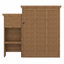 Lit escamotable minimaliste avec tablettes décoratives et de rangement à persiennes-129700532