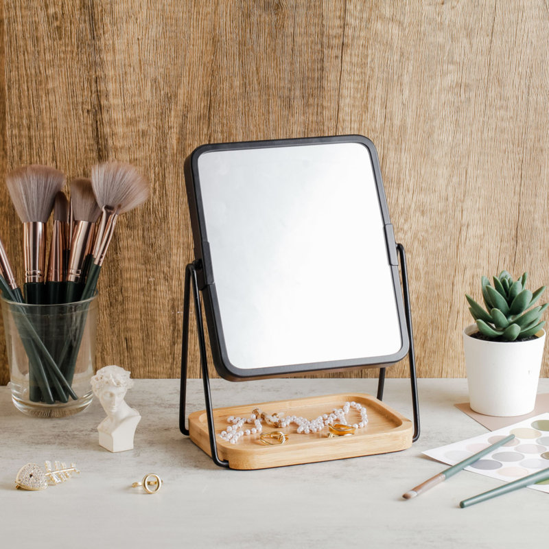 Bamboo Storage Tray Mirror