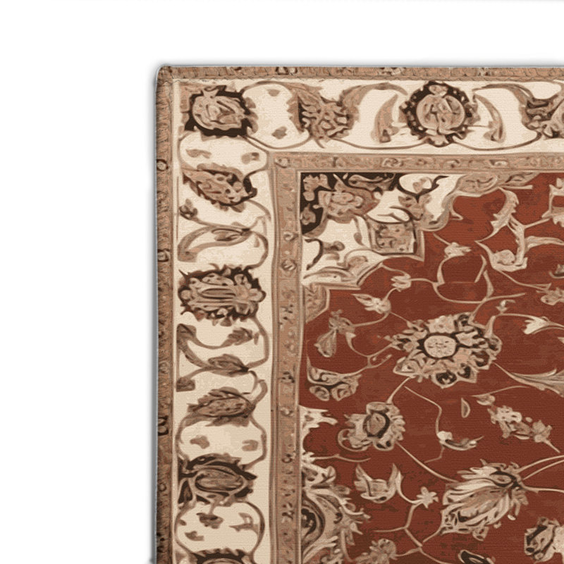 Persian Brown Indoor and Outdoor Area Rug, Rectangle 4' x 6'