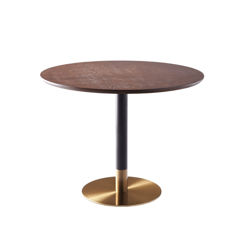 Walnut Round Solid Wood Dining table, 29.53"H x 43.31"L x 43.31"W