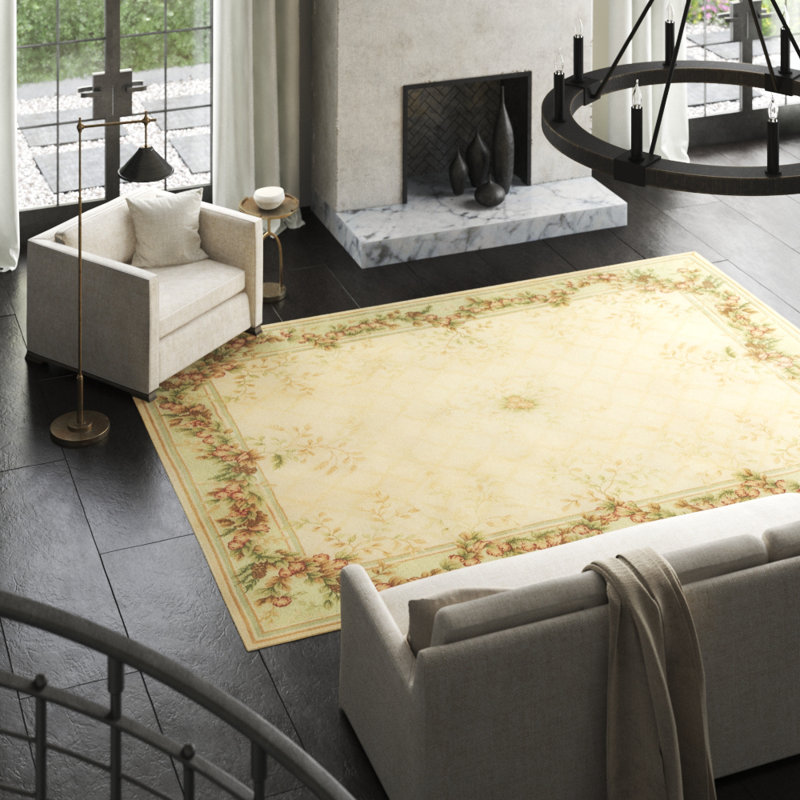 Savonile Ravenna Azm Wool Floral Area Rug, Rectangle 10' x 14'