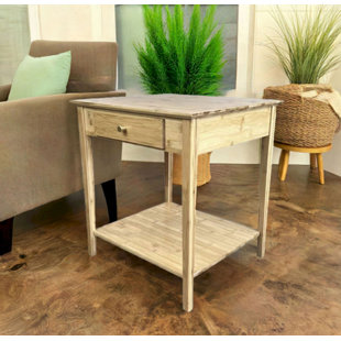 Amreece Solid Wood End Table with Storage