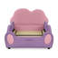 Lit simple mignon en forme de nuage pour enfants en cuir de polyuréthane avec garde-corps, lit pour tout-petits sécuritaire avec dessin mauve et rose et poche de rangement