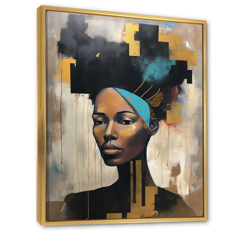 Urban Urban Contemporary African I, H 32 po x l 24 po x P 1 po, Cadre flottant doré