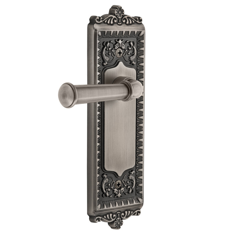 Assiette double Grandeur Windsor avec levier Georgetown, Étain antique