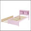 Lit simple avec lit gigogne, bibliothèque, rose