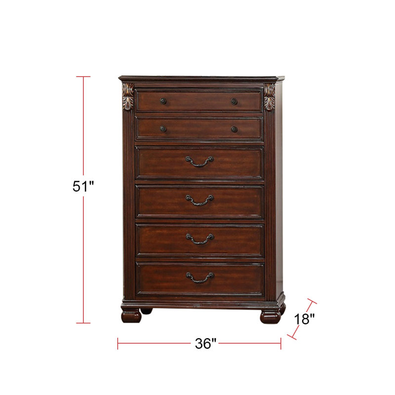 Commode 5 tiroirs en bois au fini brun