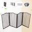 Barrière pour animaux de compagnie en bois brun foncé à arc - autoportante, pliable pour la maison crée une barrière vos animaux de compagnie dans les escaliers pliants économisent de l'espace et ont fière allure