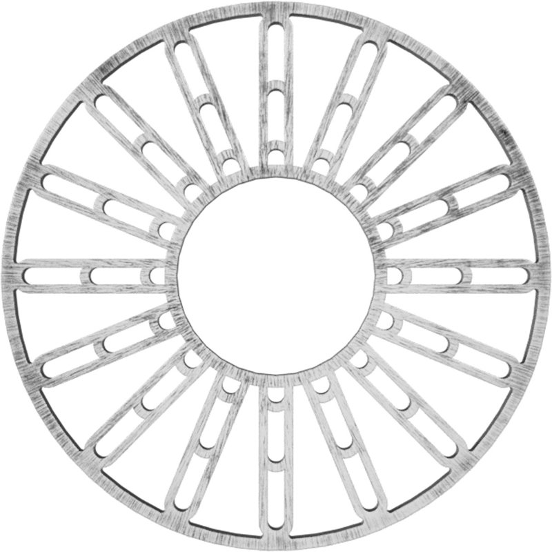 34 po x 34 po x 12 3/8 po x P 1 po médaillon de plafond en PVC de qualité architecturale, argent antique, Argent antique