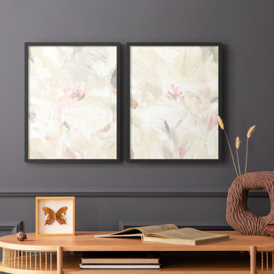 «Soft Abstraction I», reproduction encadrée de qualité supérieure - prête à être accrochée - aucun clou requis - aucun clou requis