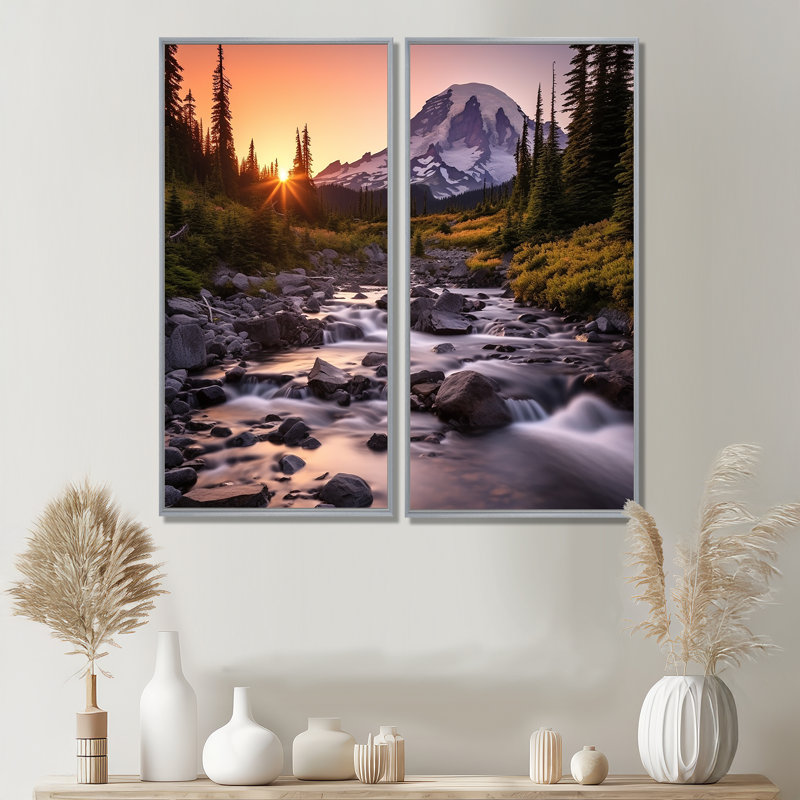 «Washington Mount Rainier National Park II», art mural sur toile grand Washington, 40" H x 40" W, Silver