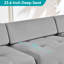 Canapé modulaire velours capitonné modulaire, gris clair-1119169397