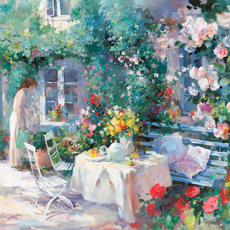«Romantico Dos», reproduction sur toile, H 26 po x l 26 po x P 1,5 po, Toile tendue, Pas de tapis