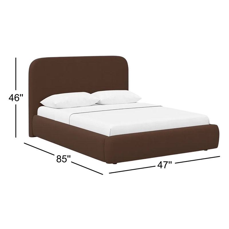 Lit plateforme Daphne, Simple, Marron