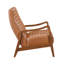 Chaise d'appoint en similicuir brun, finition noyer, structure en bois d'hévéa massif avec rembourrage et structure en cuir