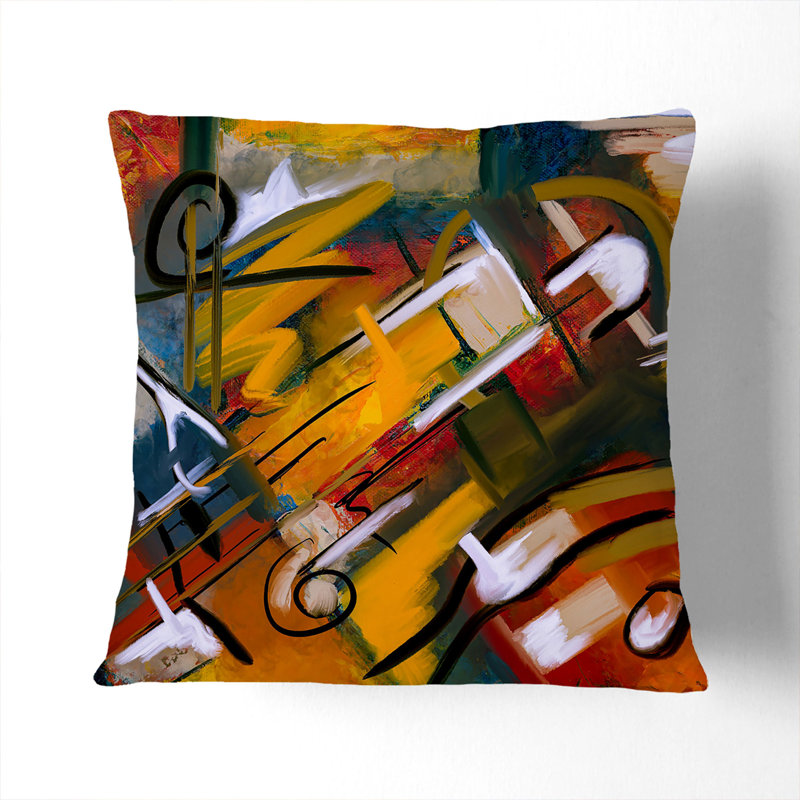 Abstract Square Throw Cushion, Black, 40 x 40 cm