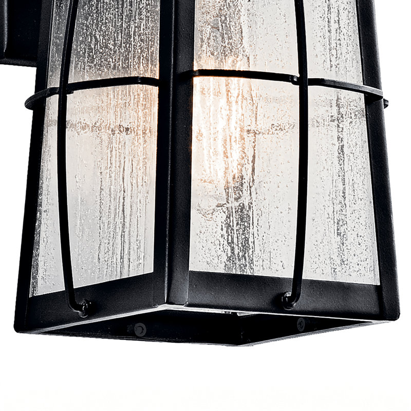 Lanterne murale d'extérieur noire texturée 1 lumière Tolerand, H 12 po x l 5,75 po x P 6,50 po