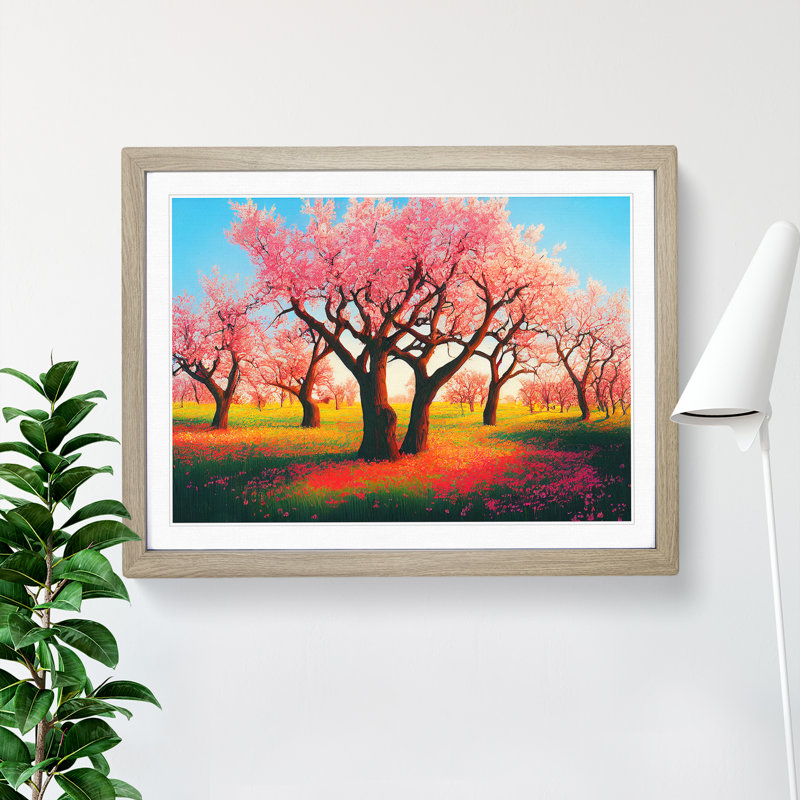 Desirable Spring Forest - Single Picture Frame Painting, 46cm H x 64cm W x 2cm D, Oak