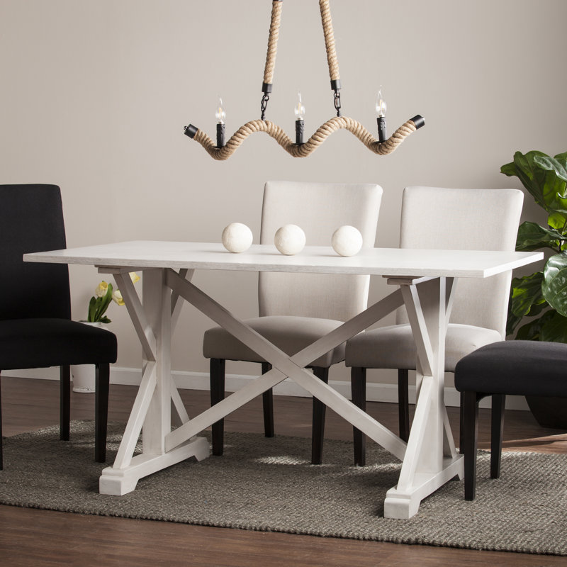 Commack Solid Wood Top Dining Table