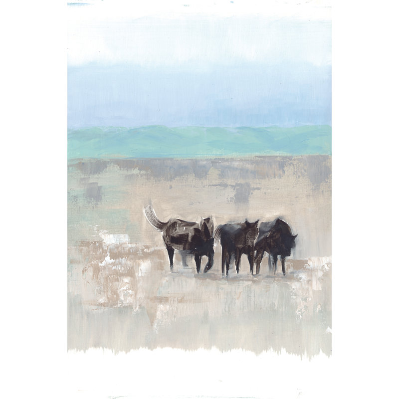 Horses On Open Plain - Wrapped Canvas Art Prints, 46cm H x 30cm W