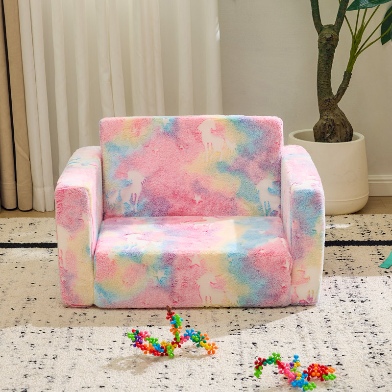 Canapé-lit pliant simple en éponge 1 pièce pour enfants avec fonction lumineuse