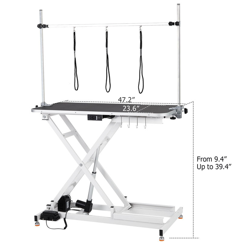 Table de toilettage électrique pour chien, table de toilettage électrique robuste pour animaux de compagnie et grands chiens Hauteur réglable: 9,4 po à 39,4 po avec bureau antidérapant