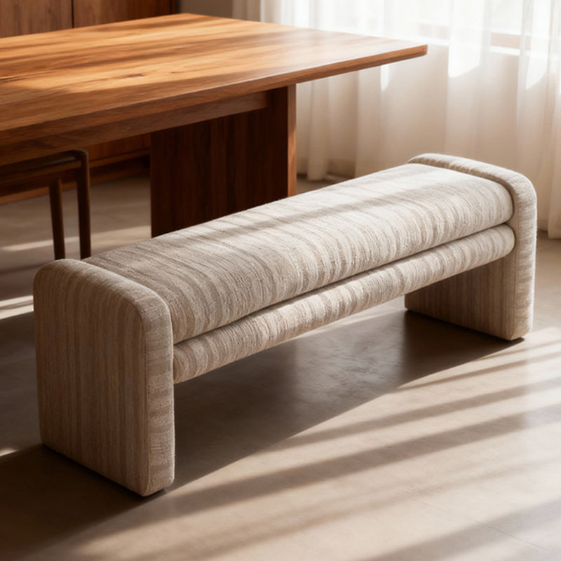 Banc rembourré Modern, H 17,72 po x l 62,99 po x P 17,72 po
