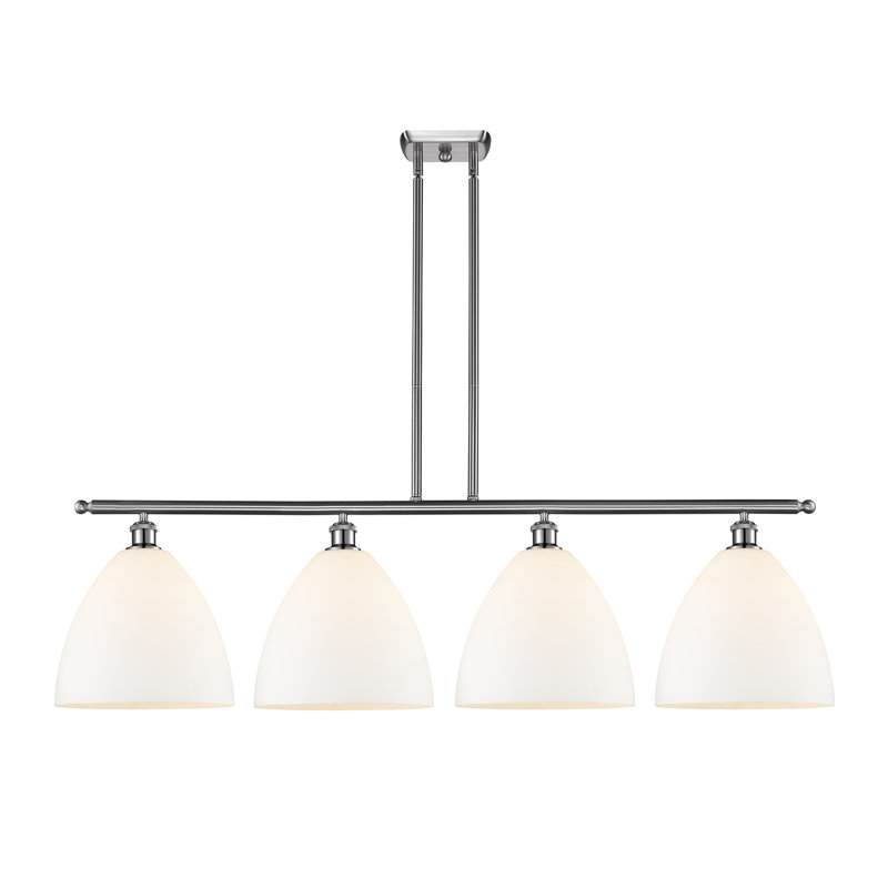 Allure 4 - Light Kitchen Island Pendant, Matte White, No Bulb Included, Brushed Satin Nickel