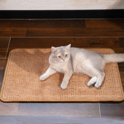  Cat Scratcher Mat, 23.6 X 15.7 Inch Sisal Cat Scratch Pad, Furniture Protection Scratching Board, Brandy