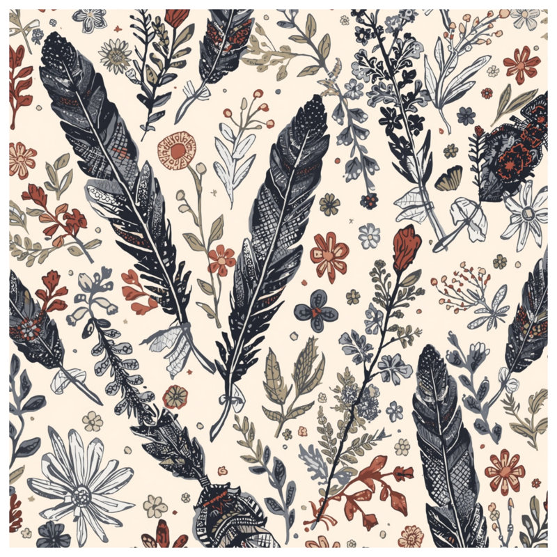 Rideaux de douche Feathers And Wildflowers, L 70 po x H 72 po