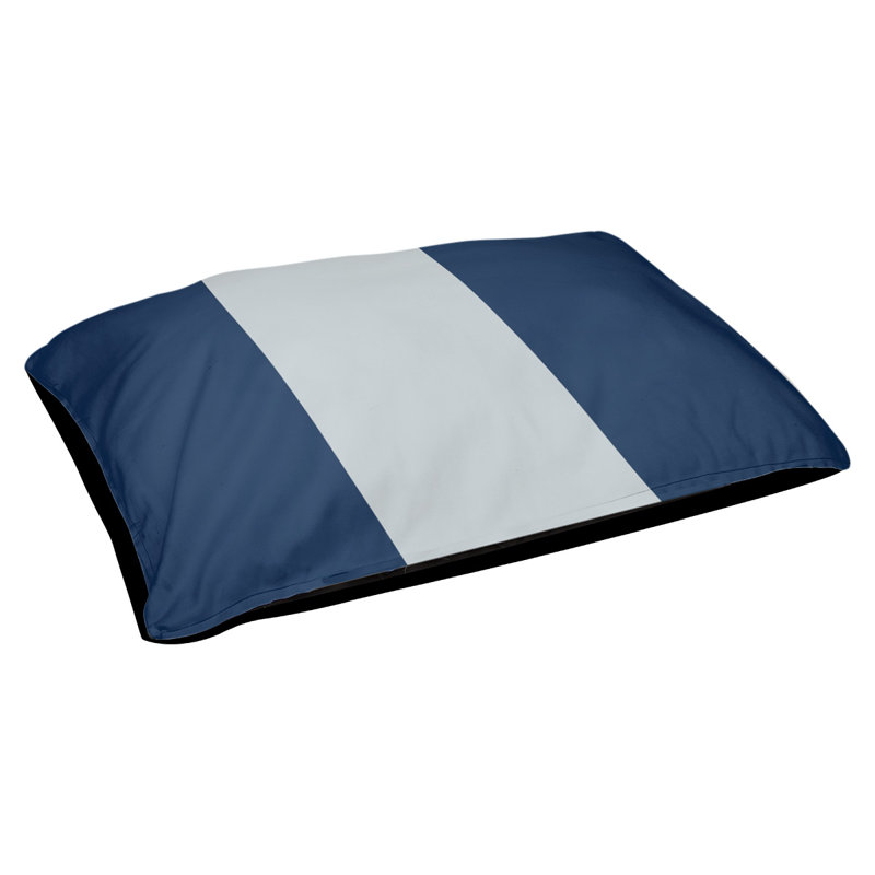 Coussin Detroit, Extra Large (50" W x 40" D x 17" H), Navy Blue/Metallic Silver/Navy Blue