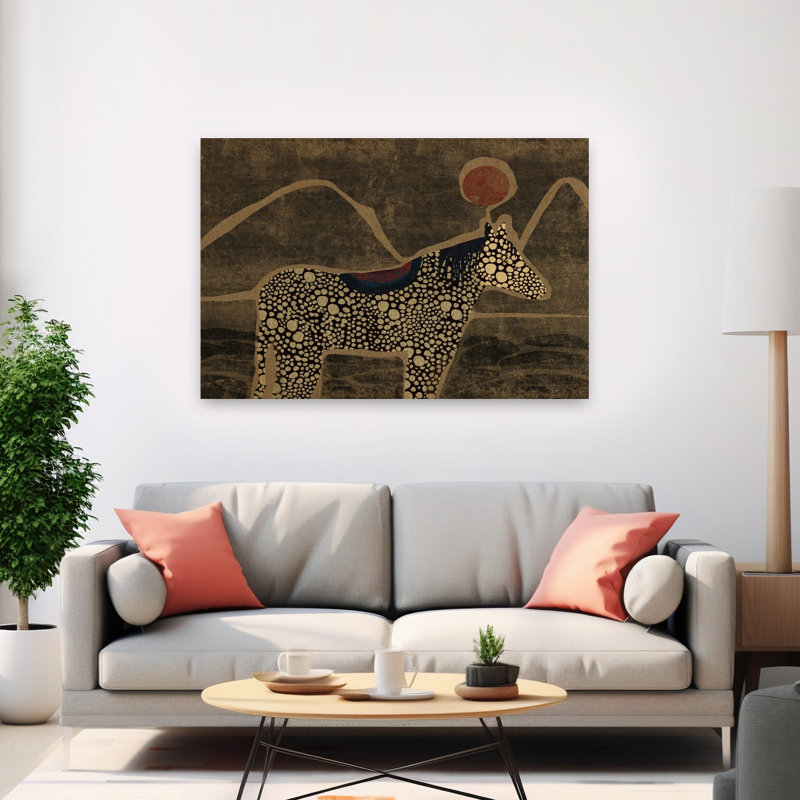 Reproduction d'art mural cheval rouge, 40" H x 60" W