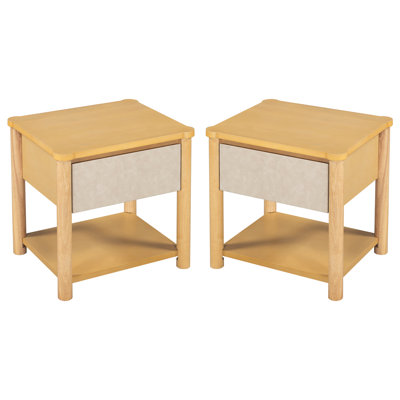 Table de chevet en bois, tables de chevet modernes avec tiroir, table de chevet de ferme pour salon de chambre à coucher, ensemble de 2